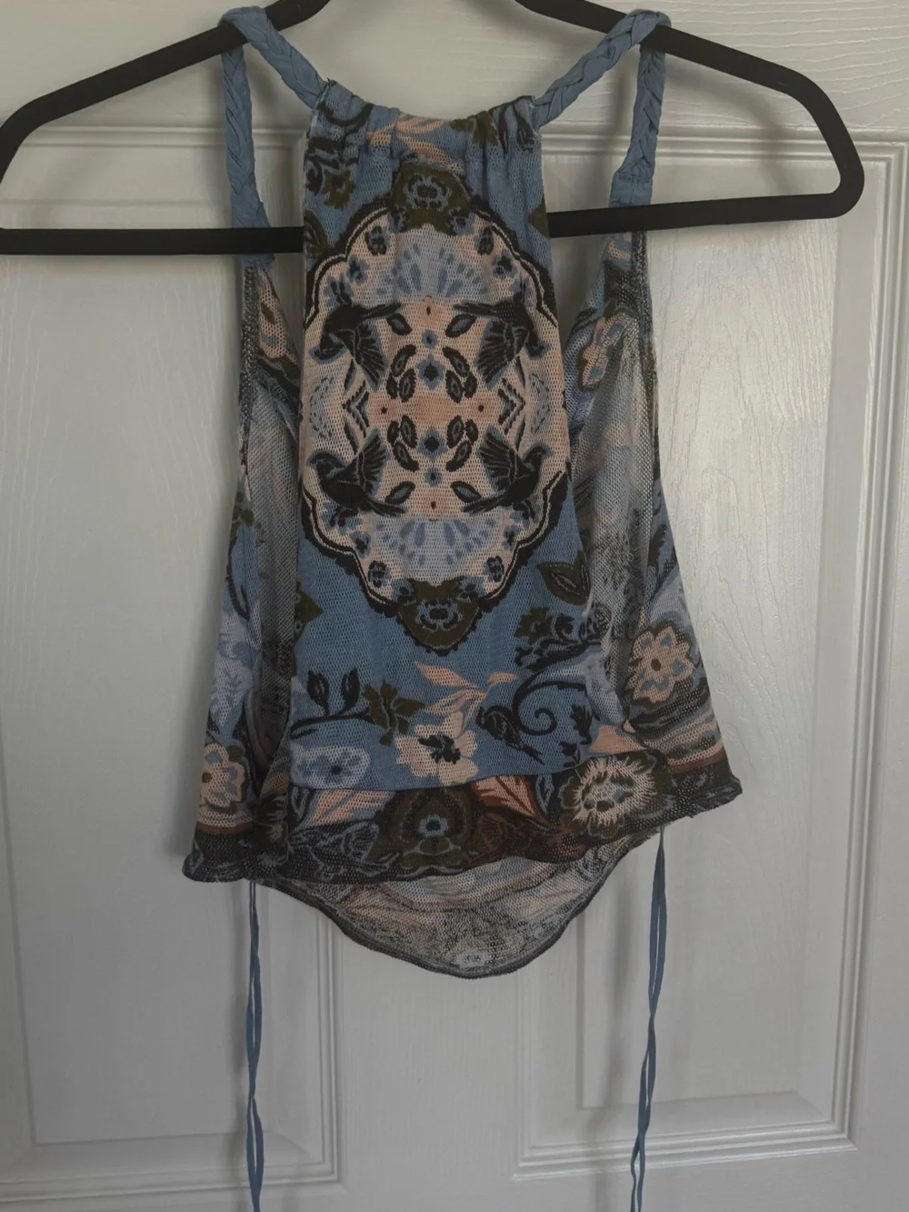 NWT Free People Laila Cowl Neck Tank Top Bayou Combo💙🩵 - Picture 7 of 9